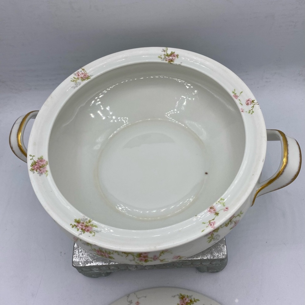 Antique Theodore Haviland Limoges France Porcelain Lidded Serving Tureen Bowl - Picture 5 of 9